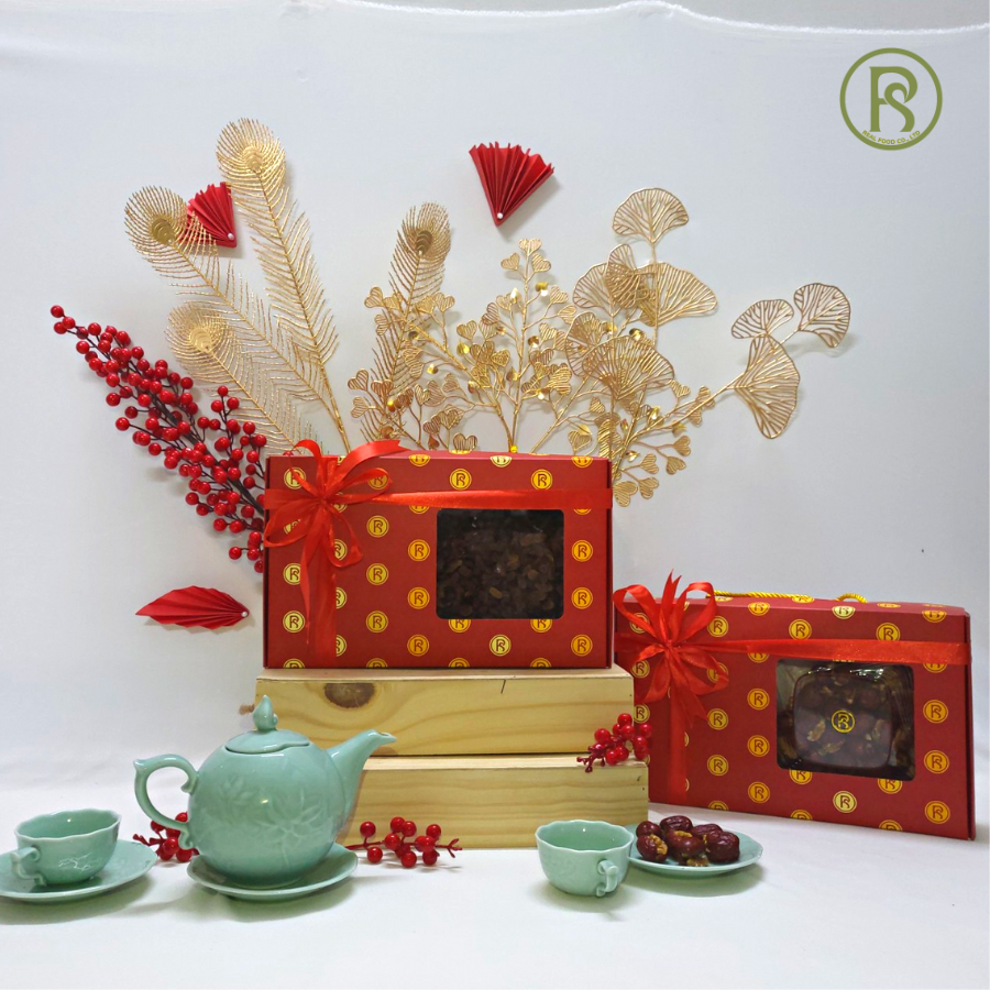 Hộp Quà Tết VelVet Nho KHô Nâu 650g (Tặng kèm bao lì xì)